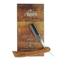 Rasiermesser mit Griff aus Naturholz und austauschbarer Klinge von O'Barber