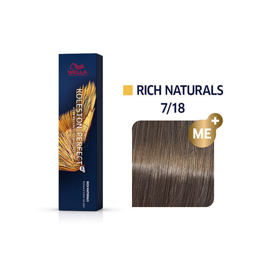 Permanente Haarfarbe Koleston Perfect Me+ 7/18 Blond Asch Perl&eacute;