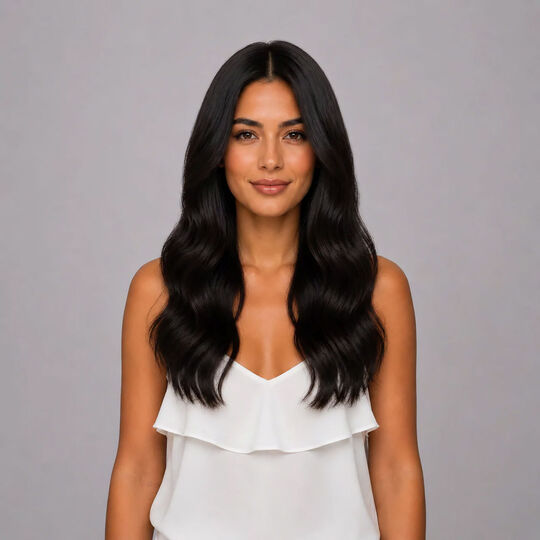 Clip In Extensions Echthaar 40 cm 1B