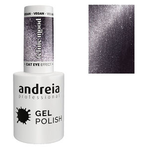 Halbpermanenter Nagellack Cat Eye Effect grauviolett mit silbernen Schimmern