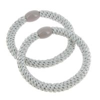 Metallfreie gewebte Haargummis grau