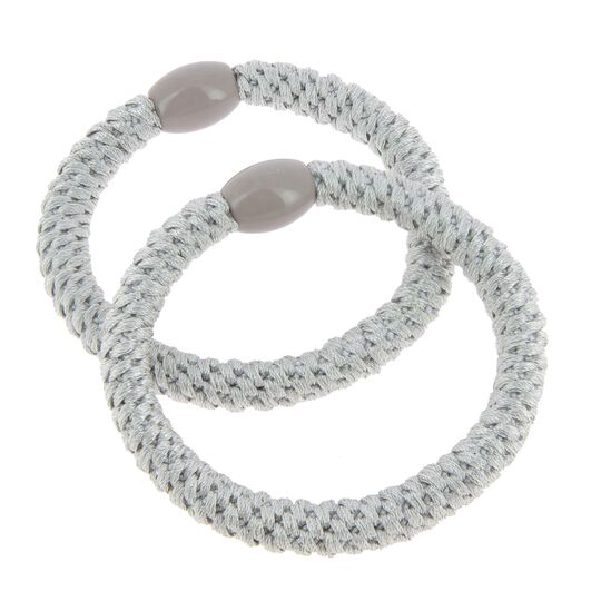 Metallfreie gewebte Haargummis grau