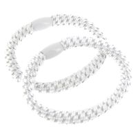 Metallfreie gewebte Haargummis Wei&szlig;