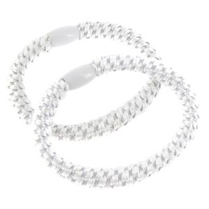 Metallfreie gewebte Haargummis Wei&szlig;