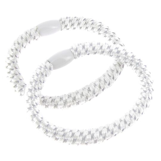 Metallfreie gewebte Haargummis Wei&szlig;