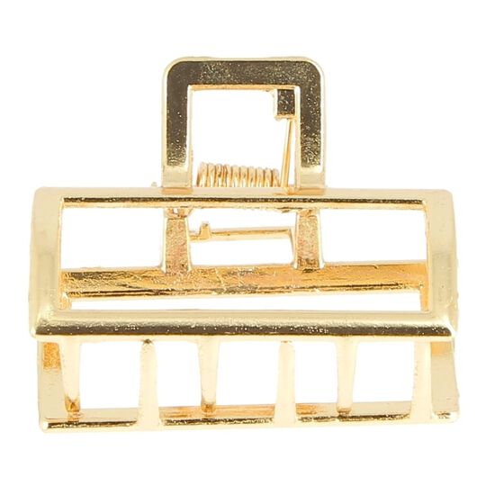 Kleine Metall-Krokodilklammer Rechteck goldfarben
