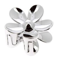 Krokodilklemme mit Blume in Silber