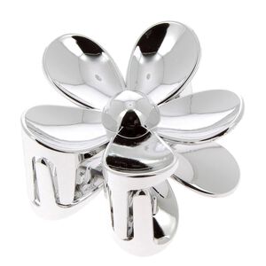 Krokodilklemme mit Blume in Silber