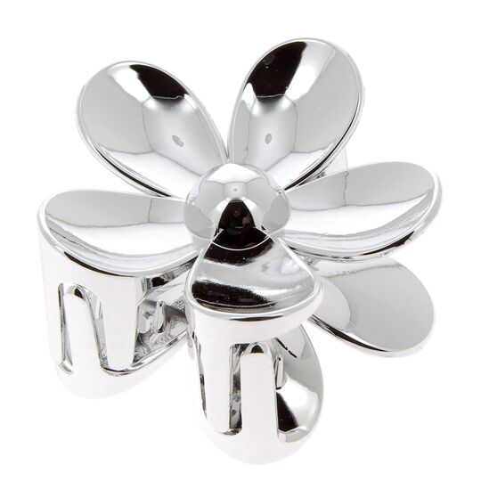 Krokodilklemme mit Blume in Silber