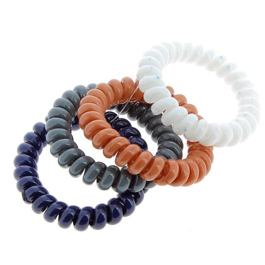 Scoubidou-Gummib&auml;nder in 4 Farben Blaugrau Beige und Wei&szlig;