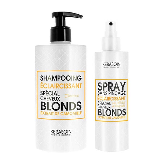 Set f&uuml;r Aufhellung von naturblondem Haar Shampoo und Spray