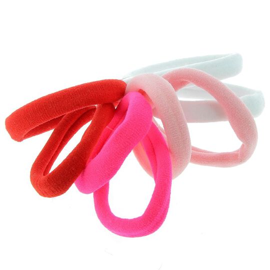 Set mit Schaumstoffgummib&auml;ndern wei&szlig; rosa rot