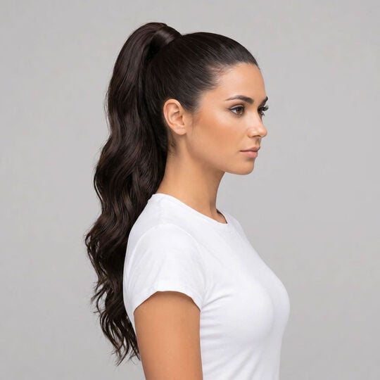 Ponytail Extensions Echthaar 55 cm 1B