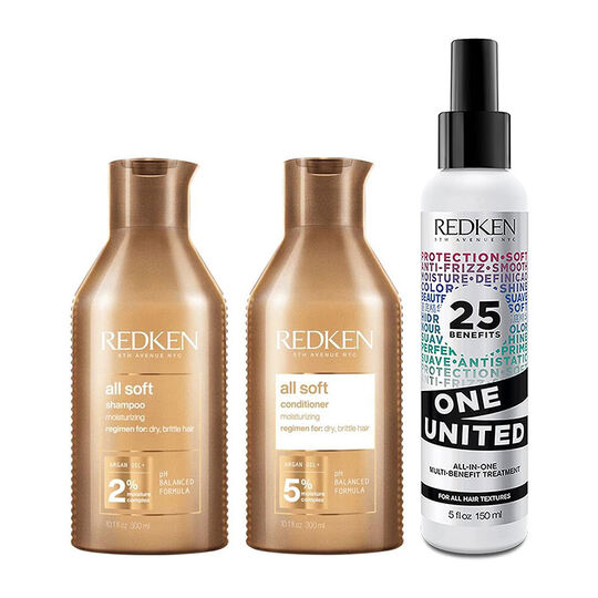 Feuchtigkeitsspendendes Trio Miracle f&uuml;r trockenes und spr&ouml;des Haar All Soft One United