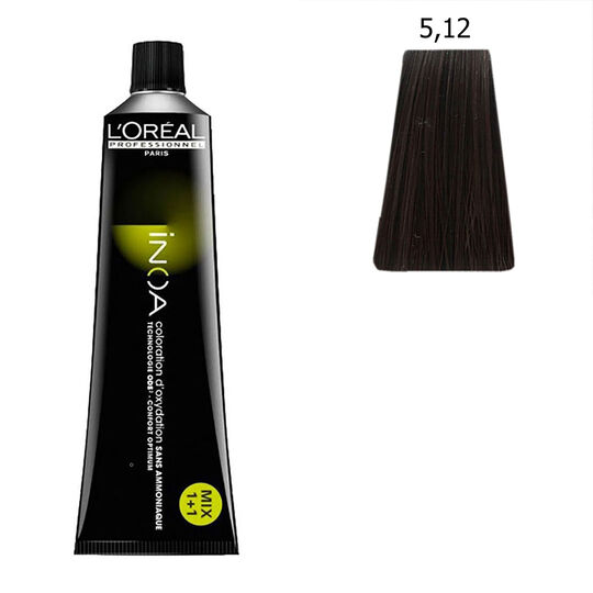Inoa Haarfarbe ohne Ammoniak 5.12 hellbraun, aschfarben, schillernd