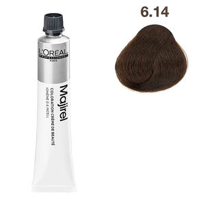 Permanente Haarfarbe Majirel 6.14 Dunkelblond, aschig, kupferfarben