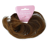 Haargummi Scrunchie braun mit Str&auml;hnchen