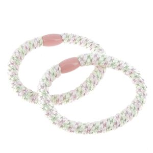 Metallfreie gewebte Haargummis wei&szlig;-rosa