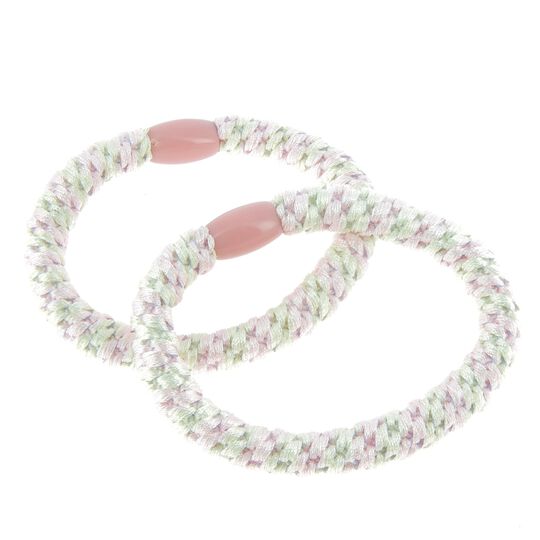 Metallfreie gewebte Haargummis wei&szlig;-rosa