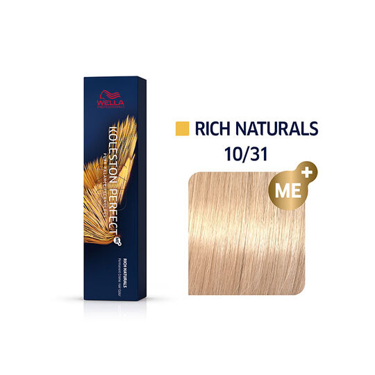 Permanente Haarfarbe Koleston Perfect Me+ 10/31 Sehr sehr helles Blond Gold-Asch