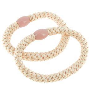 Metallfreie gewebte Haargummis Champagner