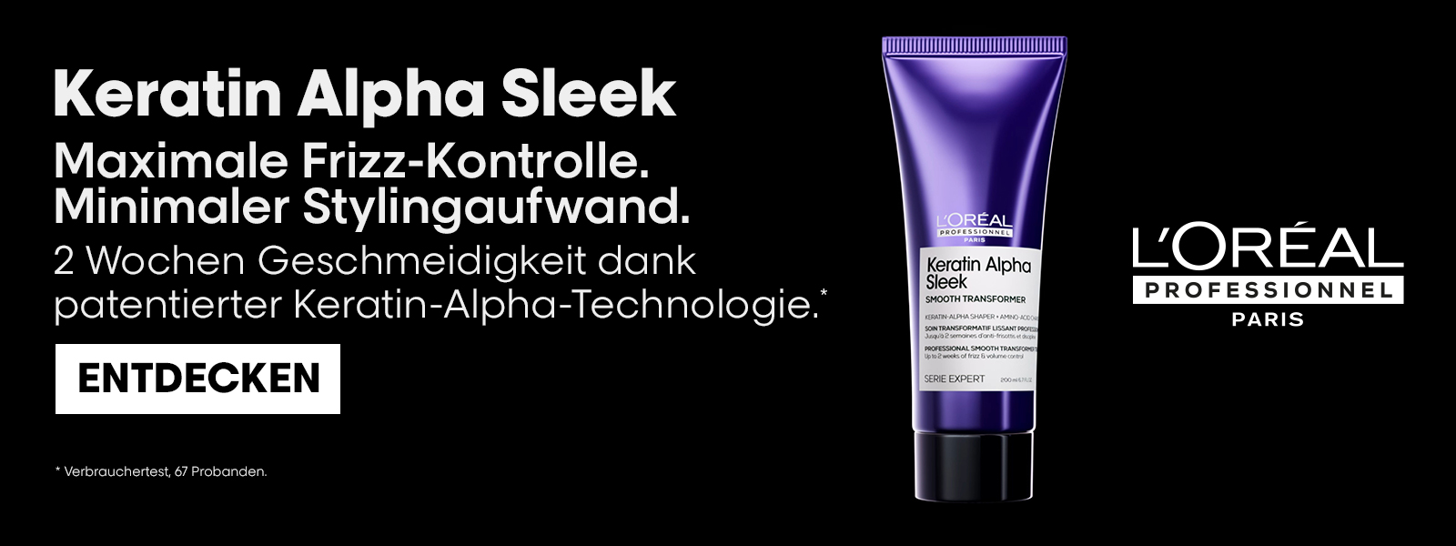 L'Oréal Professionnel : Maximale Frizz-Kontrolle mit Keratin Alpha Sleek.