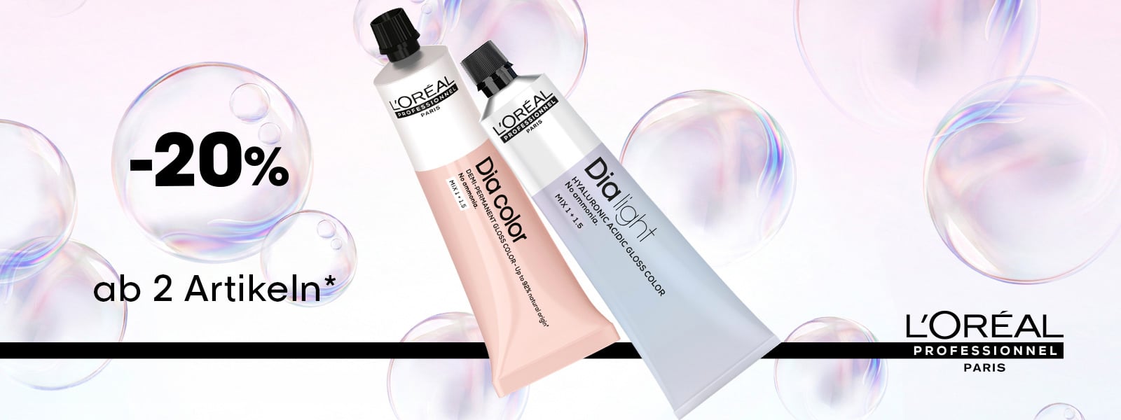 L'Oréal Professionnel: -20 % ab 2 gekauften Dia-Light- oder Dia-Color-Tuben*.