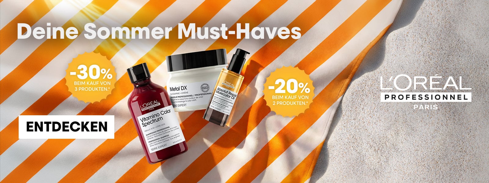 Serie Expert von L'Oréal Professionnel: 20 % Rabatt ab 2 Produkten, 30 % Rabatt ab 3 gekauften Produkten*.
