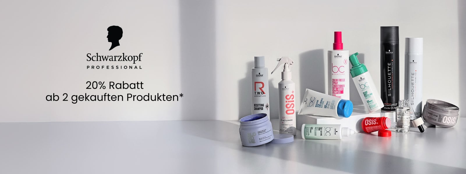 20% Rabatt ab 2 gekauften Produkten auf alle Schwarzkopf Professional Produkte