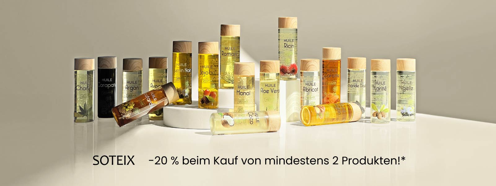 En mars, profitez de -20% dès 2 produits achetés sur les huiles Soteix. 