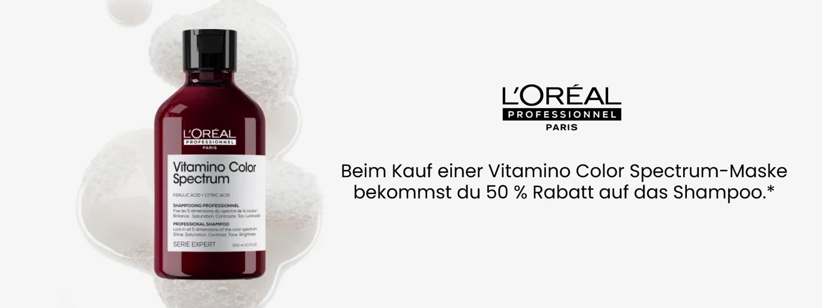 Beim Kauf einer Vitamino Color Spectrum-Maske bekommst du 50 % Rabatt auf das Shampoo*.