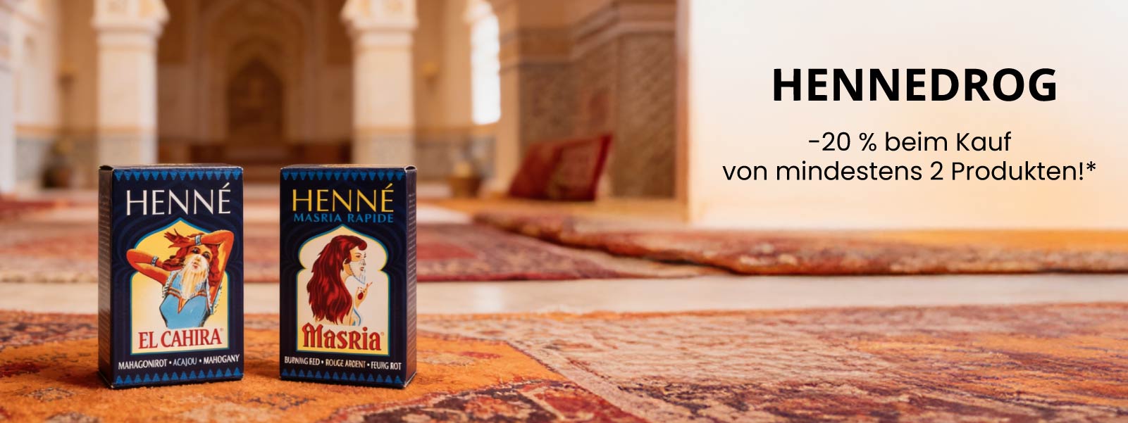 Profitieren Sie im März von 20 % Rabatt beim Kauf von mindestens zwei Hennedrog-Produkten.