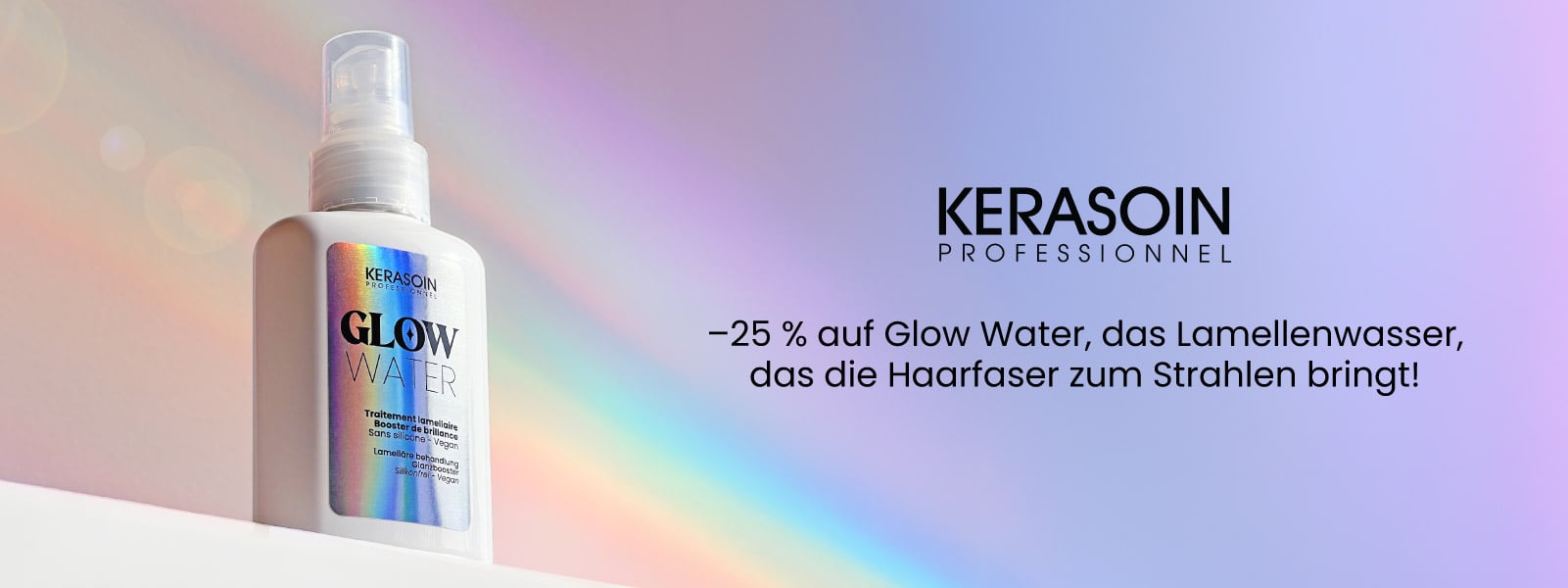 –25 % auf das Lamellenwasser Glow Water von Kerasoin!