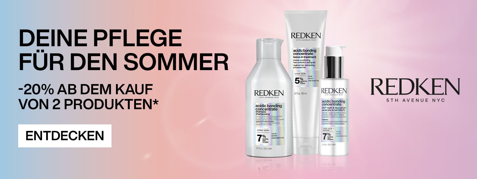 Beim Kauf von 2 Redken-Produkten erhältst du 20 % Rabatt